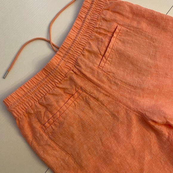 Athleta Retreat 100% Linen Sunset Glow Orange Jogger pants NWOT Size 8 - Picture 9 of 13